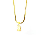 Iridescent Baroque Shell Pendant on Gold Snake Chain